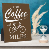 私はコーヒーをマイルに変える フォトプラーク (側面)