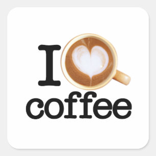 私はコーヒーを愛します スクエアシール