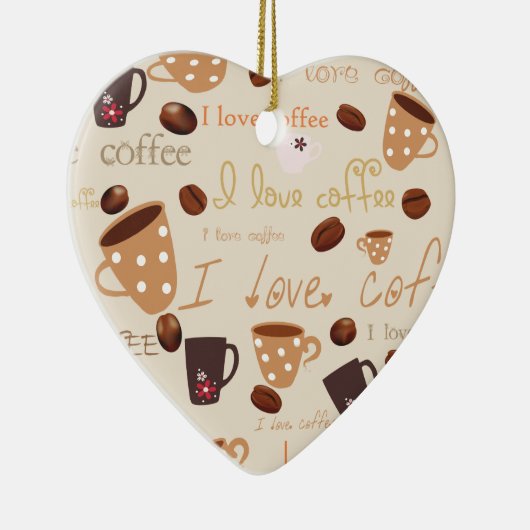 私はコーヒーを愛します! セラミックオーナメント (右)