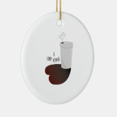 私はコーヒーを愛します セラミックオーナメント (右)
