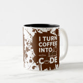 私はコーヒーを暗号にする ツートーンマグカップ (正面右)