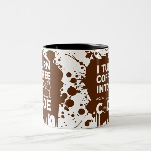 私はコーヒーを暗号にする ツートーンマグカップ (中央)