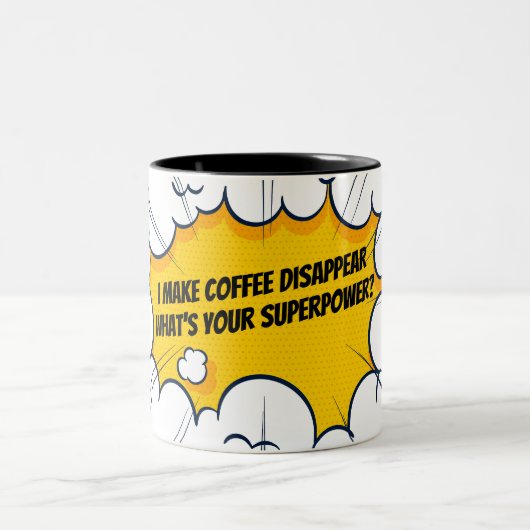 私はコーヒーを消すおもしろい ツートーンマグカップ (中央)