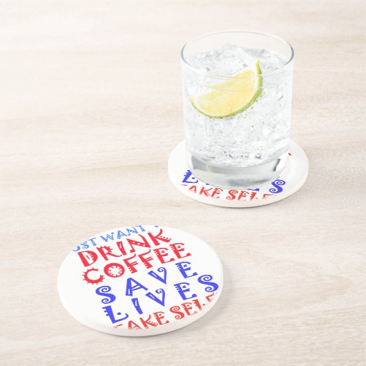 私はコーヒーを飲みたい コースター (側面)