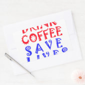 私はコーヒーを飲みたい 長方形シール (封筒)