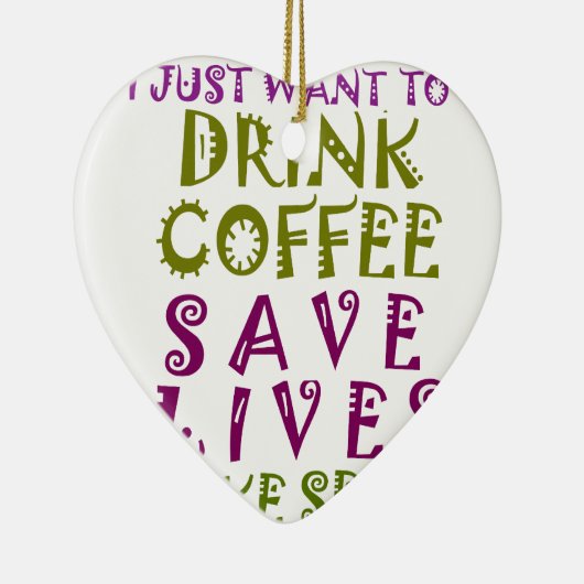 私はコーヒーを飲み、selfiesを取りたい セラミックオーナメント (右)