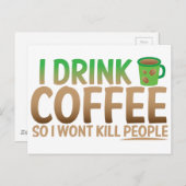 私はコーヒーを飲むので、人を殺さない ポストカード (正面/裏面)