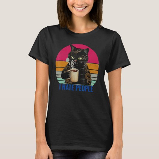 私はコーヒーを飲む人が嫌いだ Tシャツ (正面)