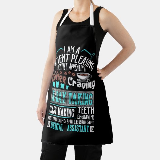 私はコーヒーを飲む患者を快く受け入れる歯科医だ エプロン (インサイチュ)