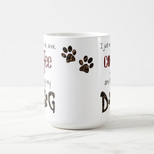 私はコーヒーを飲んで犬を抱きしめたい コーヒーマグカップ (中央)