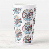 私はコーヒーを飲んで身を守る カフェラテマグ (正面)
