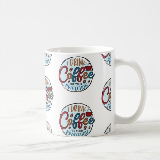 私はコーヒーを飲んで身を守る コーヒーマグカップ (右)