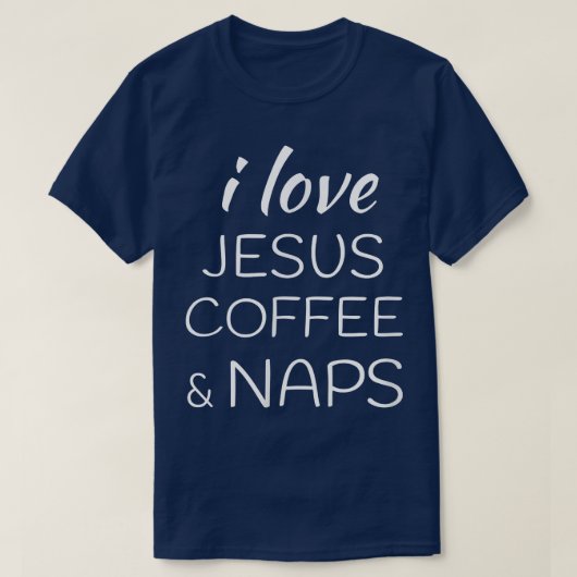 私はコーヒーイエスと昼寝Tが大好き Tシャツ (デザイン正面)