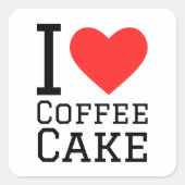 私はコーヒーケーキが大好きだ スクエアシール (正面)