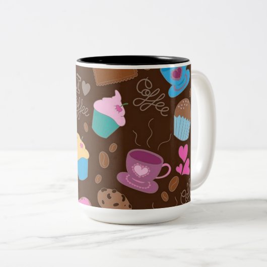 私はコーヒースイーツ&トリートマグが大好き ツートーンマグカップ (正面右)