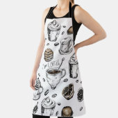 私はコーヒーデザイン、かわいいブリスタコーヒー愛好家 エプロン (インサイチュ)