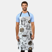 私はコーヒーデザイン、かわいいブリスタコーヒー愛好家 エプロン (着用した状態)