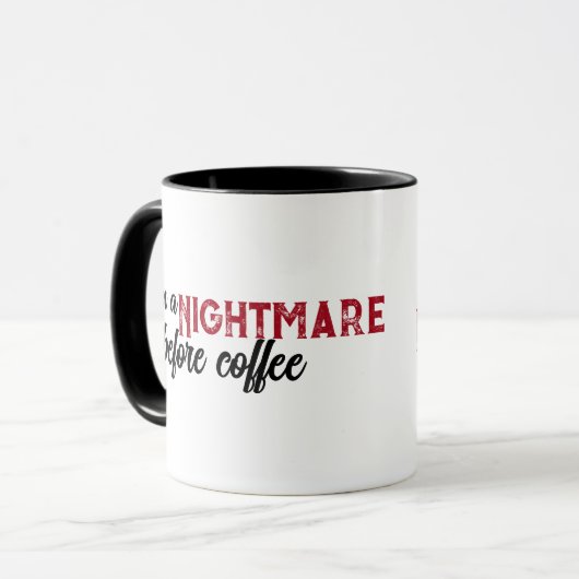 私はコーヒーハロウィーンマグの前の悪夢不気味である マグカップ (正面左)