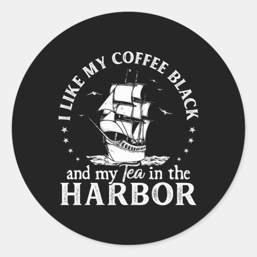 私はコーヒーブラックと港のお茶が好き ラウンドシール (正面)