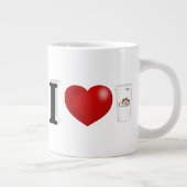 私はコーヒーブラックハーフ文字が大好き ジャンボコーヒーマグカップ (右)