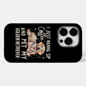 私はコーヒーペット私のゴールデンレトリバーを飲みたい Case-Mate iPhoneケース (裏面 (横))