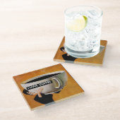 私はコーヒーレトロが大好き ガラスコースター (アングル)