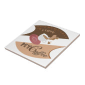 私はコーヒーレトロのダイナーのジャワの私のしぶきを愛します タイル (側面)