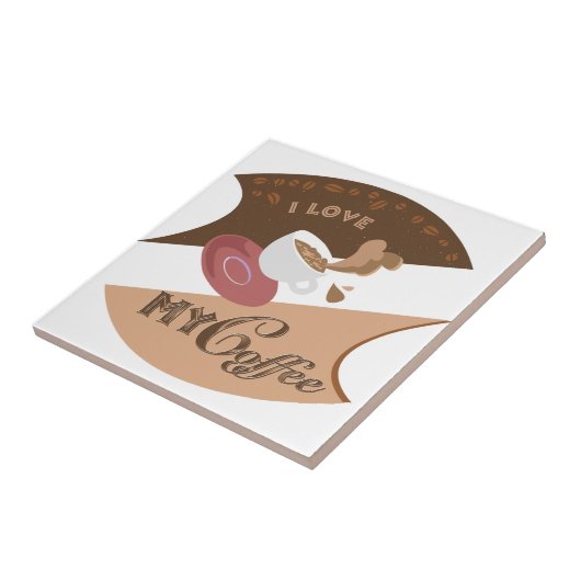 私はコーヒーレトロのダイナーのジャワの私のしぶきを愛します タイル (側面)