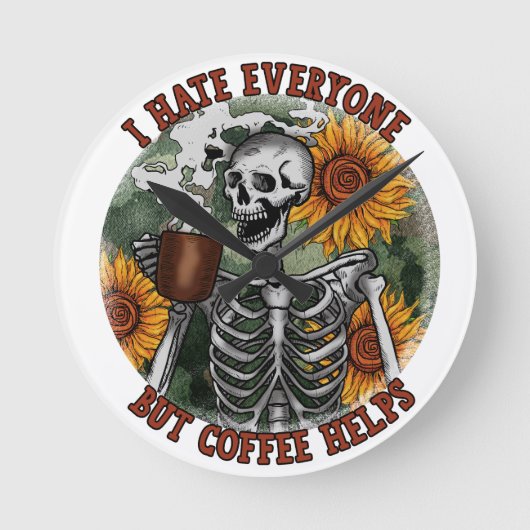 私はコーヒー以外の誰もが嫌救済い ラウンド壁時計 (正面)