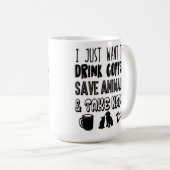 私はコーヒー動物を愛し、タイポグラフィうたた寝します コーヒーマグカップ (正面右)