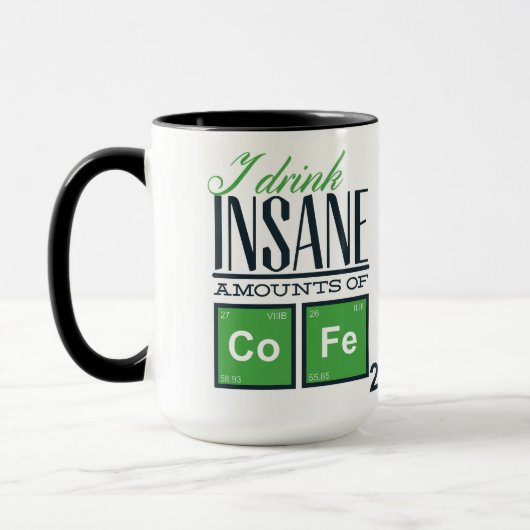 私はコーヒー化学を異常な量まで飲おもしろいむ マグカップ (左)