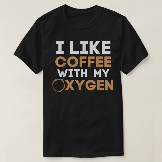 私はコーヒー好きのコーヒーがおもしろい好きだ Tシャツ (デザイン正面)