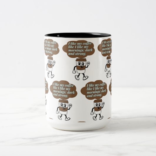 私はコーヒー引用文が好き ツートーンマグカップ (中央)