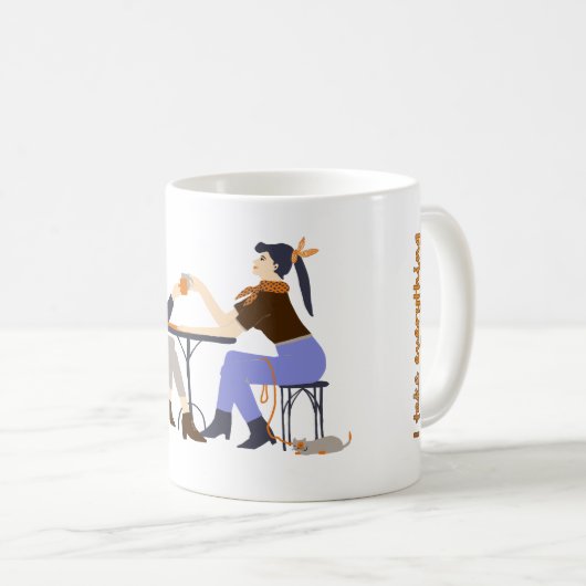 私はコーヒー引用文ガールズフレンズですべてを取る コーヒーマグカップ (正面右)