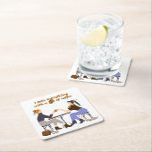 私はコーヒー引用文ガールズフレンズですべてを取る スクエアペーパーコースター (インサイチュ)