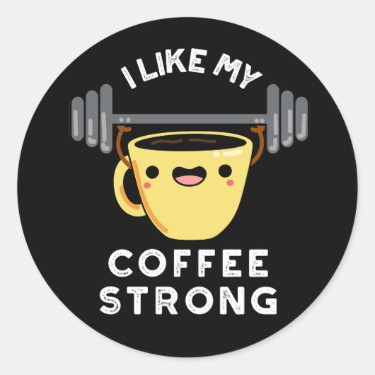 私はコーヒー強い飲みおもしろい物プンダークBG ラウンドシール (正面)