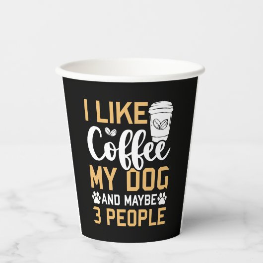 私はコーヒー私の犬と多分3人の犬ペットロフ好き 紙コップ (正面)
