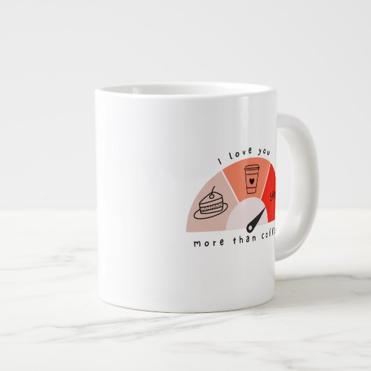 私はコーヒー・バレンタインのマグカップよりも愛している ジャンボコーヒーマグカップ (正面右)