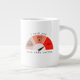 私はコーヒー・バレンタインのマグカップよりも愛している ジャンボコーヒーマグカップ