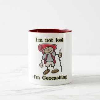 "私はコーヒー・マグのGeocachingの失った"グラフィックではないです! ツートーンマグカップ