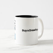 私はコーヒー・マグを引くことを愛します ツートーンマグカップ (正面右)