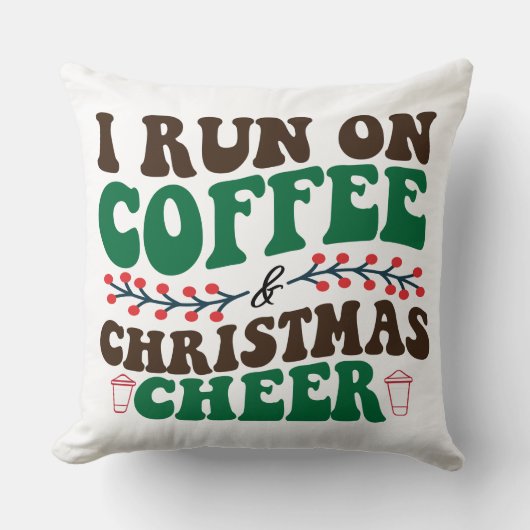 私はコーヒ走ーとクリスマスの応援のクリスマスに乗る クッション (正面)