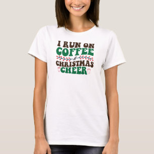 私はコーヒ走ーとクリスマスの応援のクリスマスに乗る Tシャツ