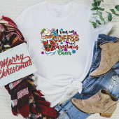 私はコーヒ走ーとクリスマス応援のTシャツを着ている Tシャツ