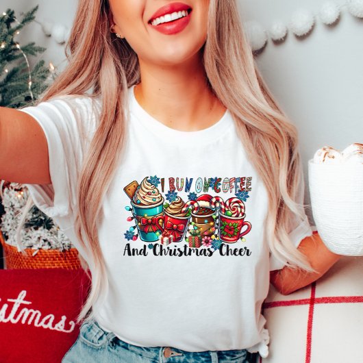 私はコーヒ走ーのクリスマス応援ティーに Tシャツ