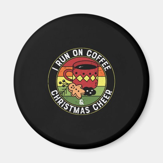 私はコーヒ走ー&クリスマス応援に乗る マグネット (正面)
