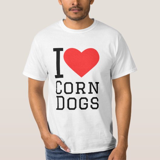 私はコーンドッグが大好きだ Tシャツ (正面)