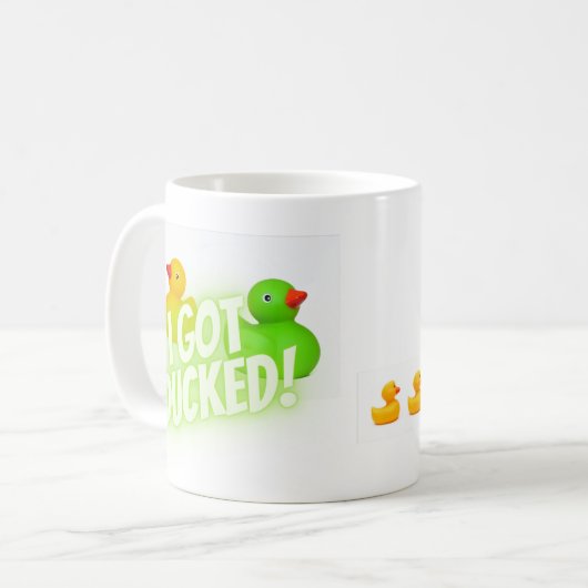 私はコー得ヒマグをダックした コーヒーマグカップ (正面左)