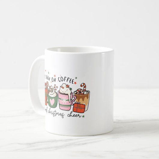 私はコー走ヒとクリスマス応援を飲んでいる コーヒーマグカップ (正面左)