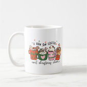 私はコー走ヒとクリスマス応援を飲んでいる コーヒーマグカップ (左)